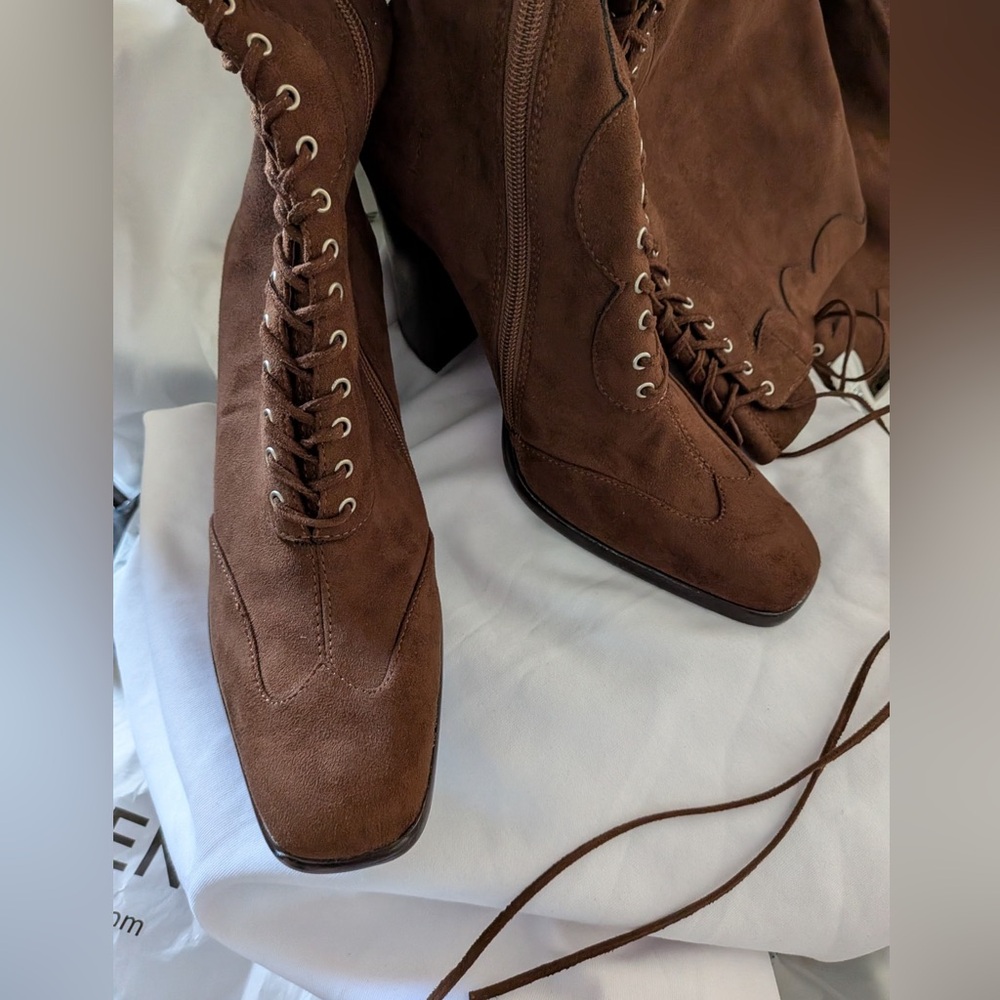 JEFFREY CAMPBELL Olianna Thigh- high lace-up riding boots - Picture 14 of 16